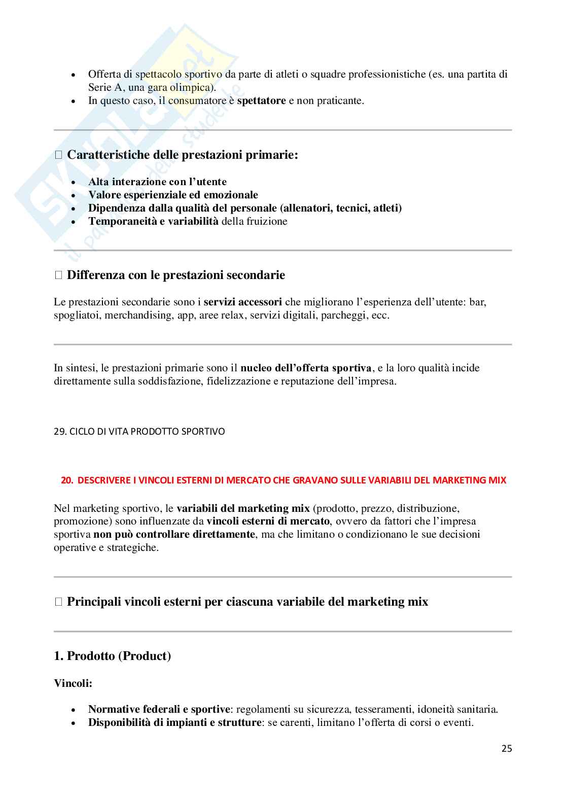 Paniere Gestione e marketing delle imprese sportive (2026) - Risposte aperte corrette  Pag. 26
