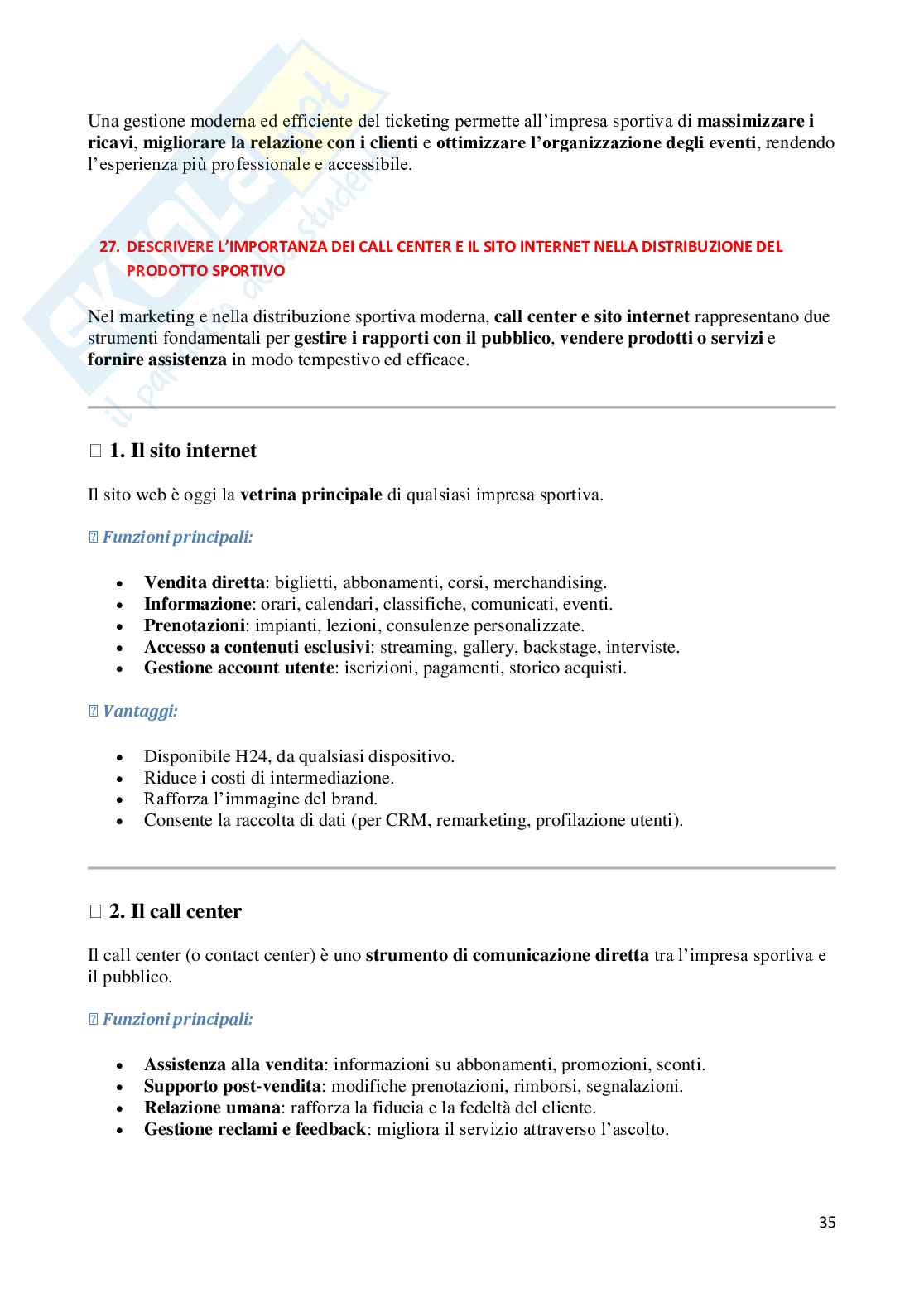Paniere Gestione e marketing delle imprese sportive (2026) - Risposte aperte corrette  Pag. 36