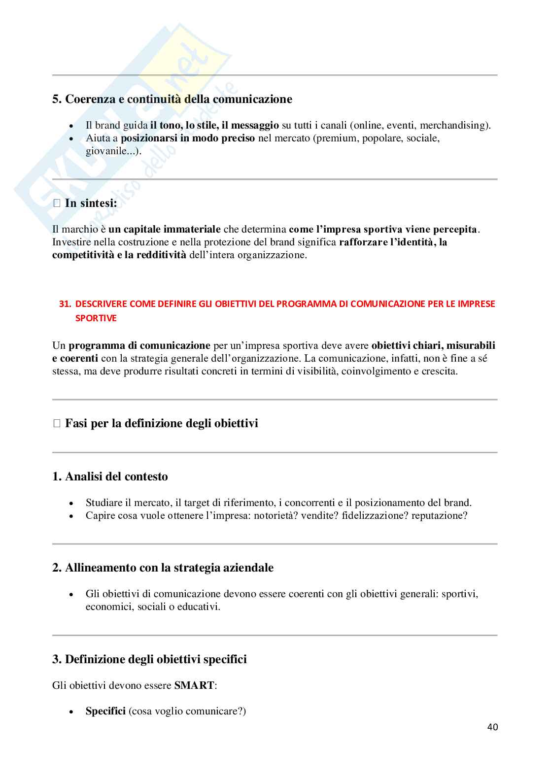 Paniere Gestione e marketing delle imprese sportive (2026) - Risposte aperte corrette  Pag. 41