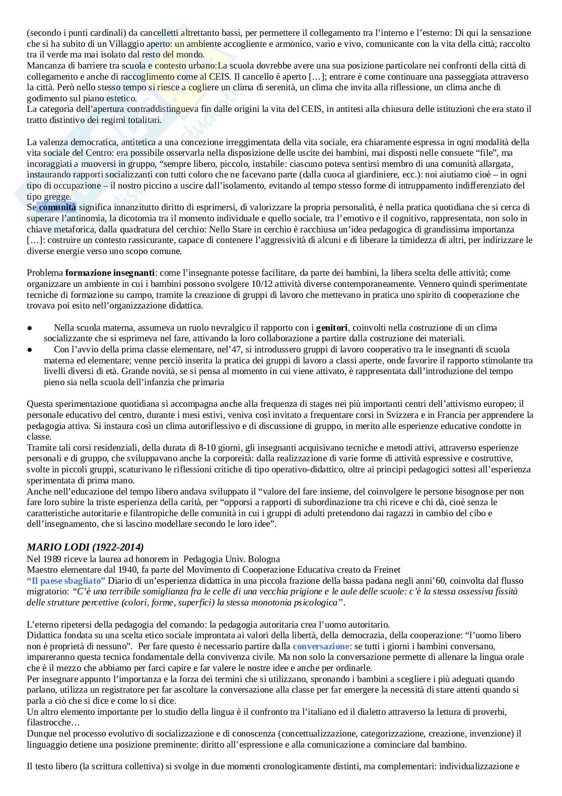 Riassunto esame Storia della pedagogia, Prof. Pironi Tiziana, libro consigliato Percorsi di pedagogia al femminile, Pironi Pag. 36