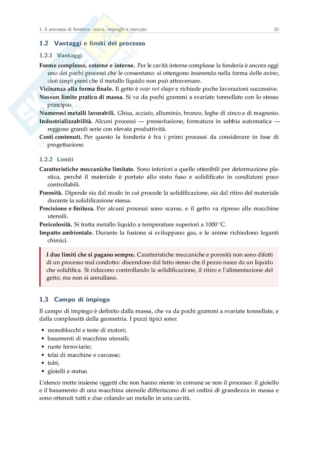 Appunti Tecnologie di formatura, modulo fonderia - terzo parziale Pag. 11