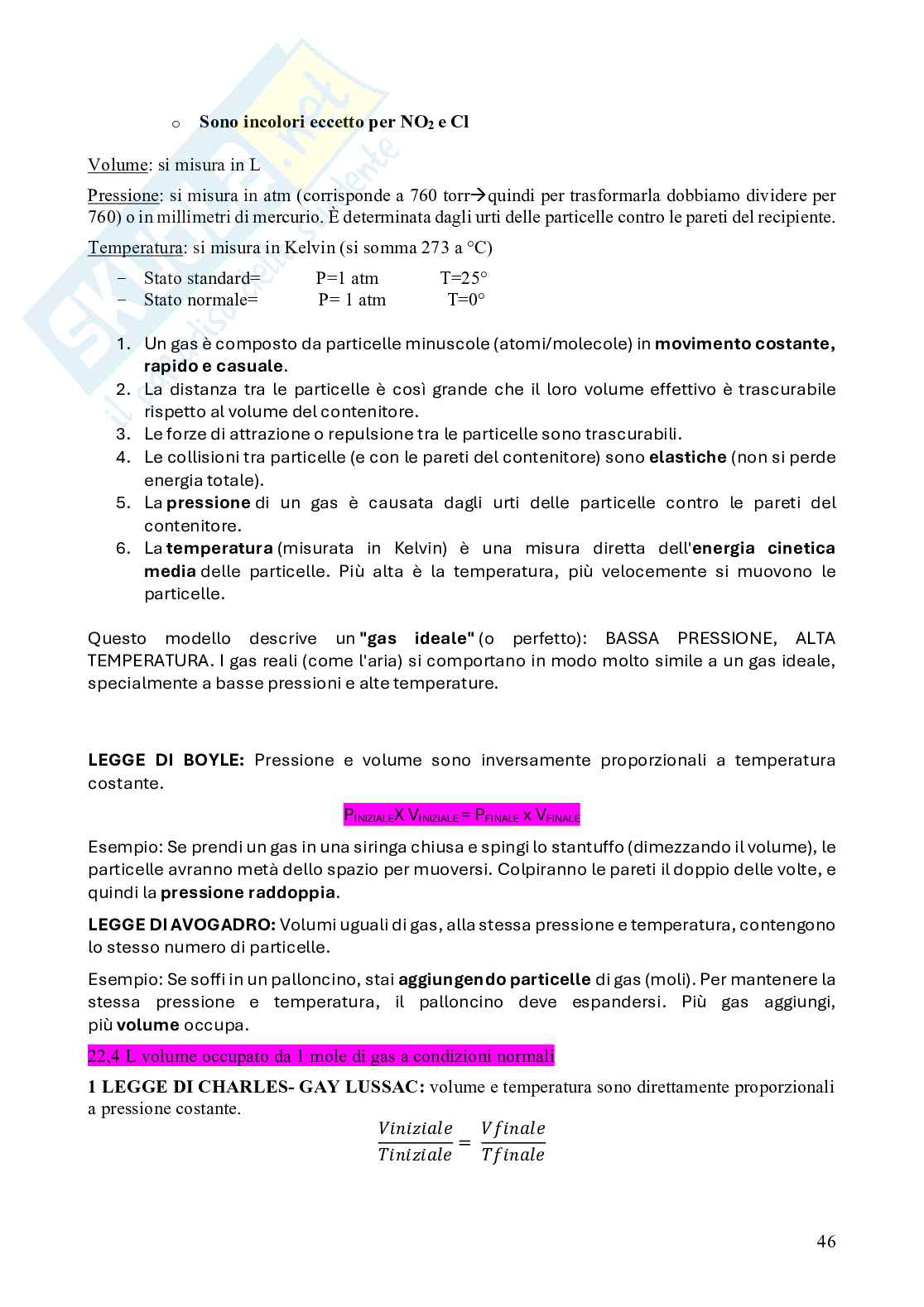 Chimica - prima prova in itinere Pag. 46