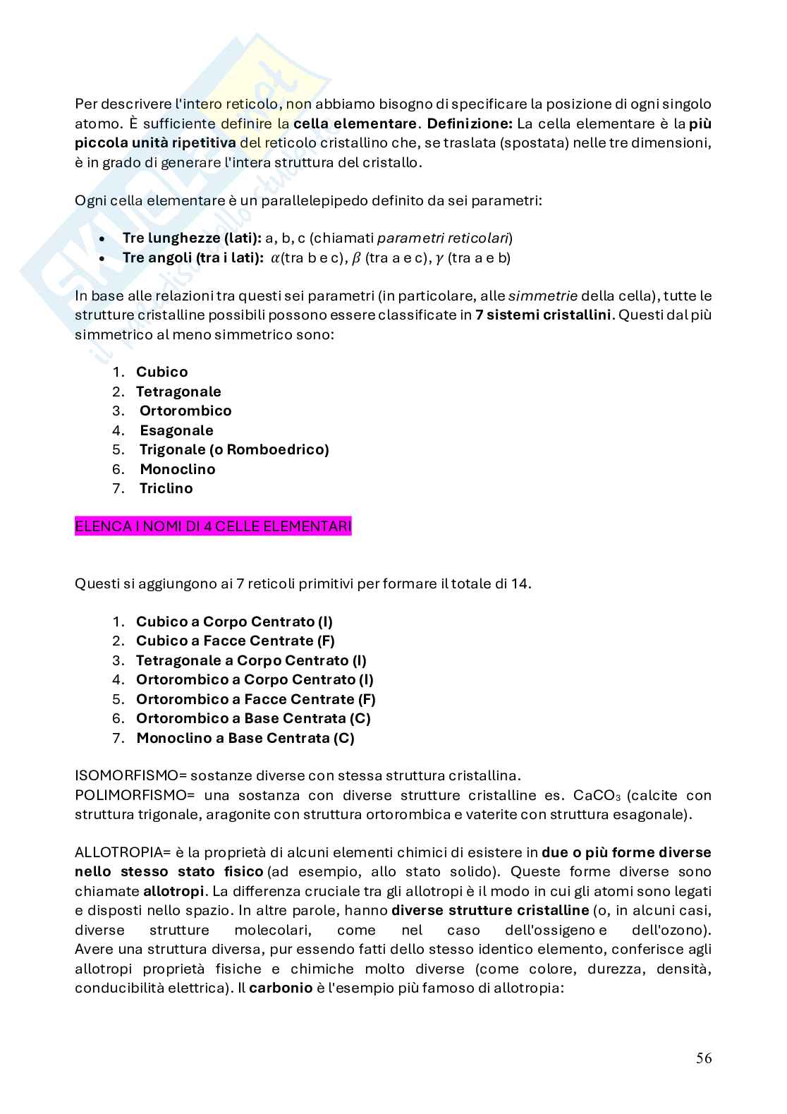 Chimica - prima prova in itinere Pag. 56