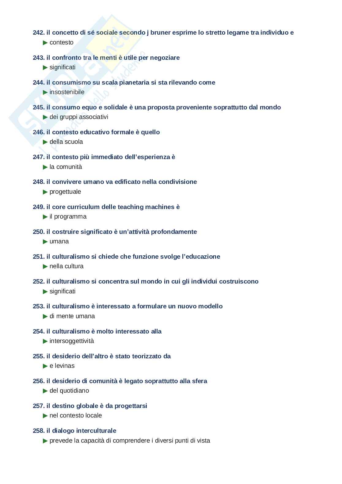 Domande e risposte Pedagogia generale II, ordine alfabetico 2025 Pag. 16