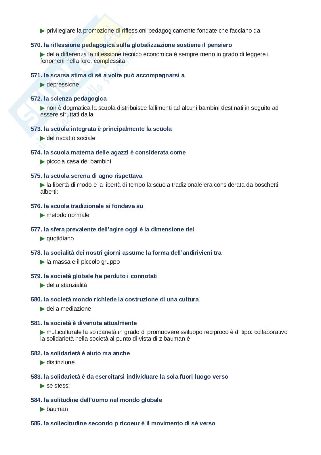 Domande e risposte Pedagogia generale II, ordine alfabetico 2025 Pag. 36