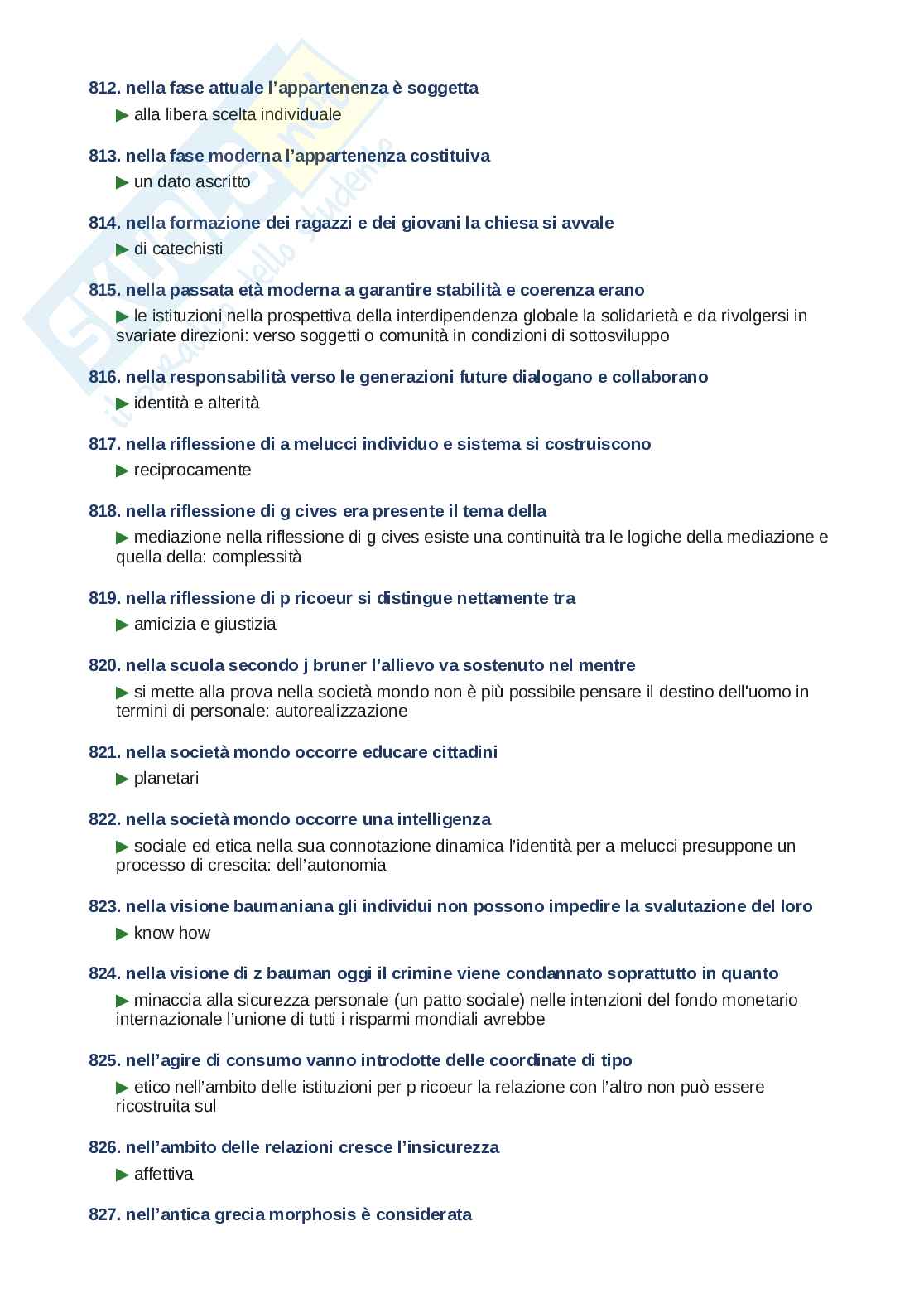 Domande e risposte Pedagogia generale II, ordine alfabetico 2025 Pag. 51