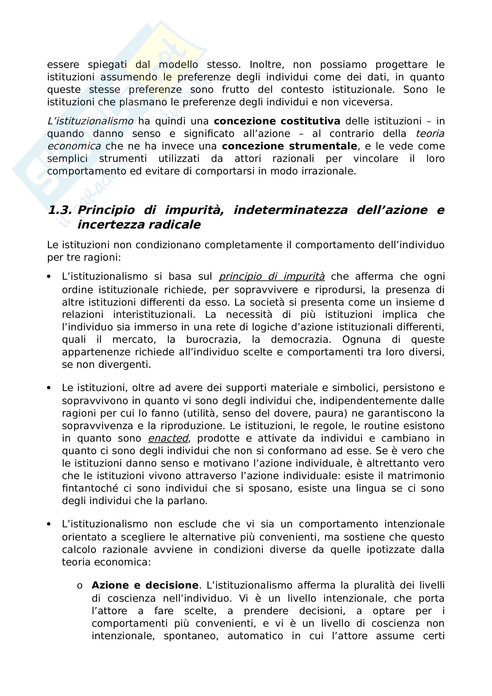 Riassunto esame Sociologia dell'amministrazione, prof Mirabelli, libro consigliato Istituzioni organizzazioni potere. Introduzione all'analisi istituzionale della politica, Lanzalaco Pag. 2