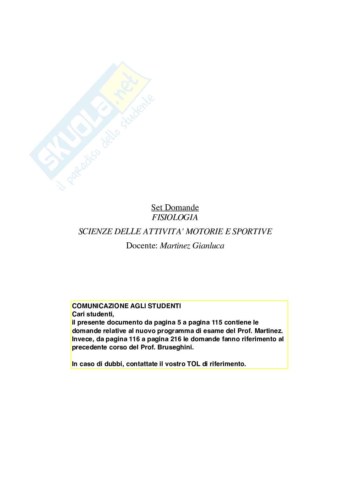 Paniere Fisiologia (2026) - Risposte multiple corrette Pag. 2