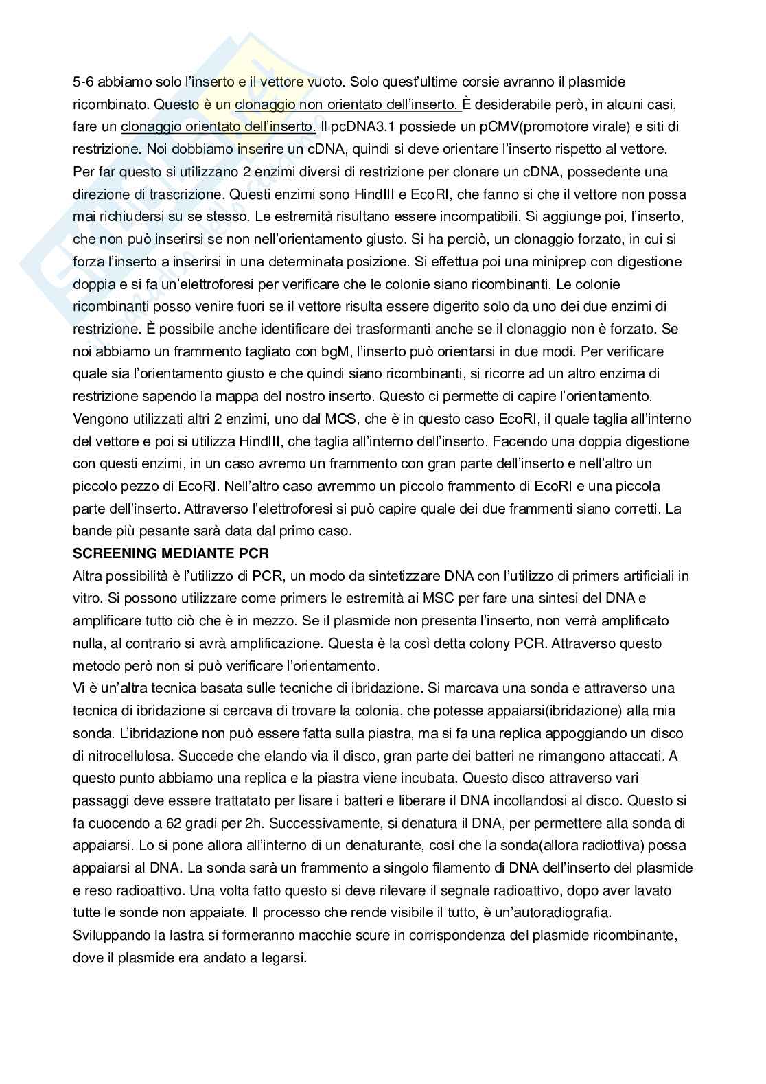 Metodologie genomiche e molecolari Pag. 6