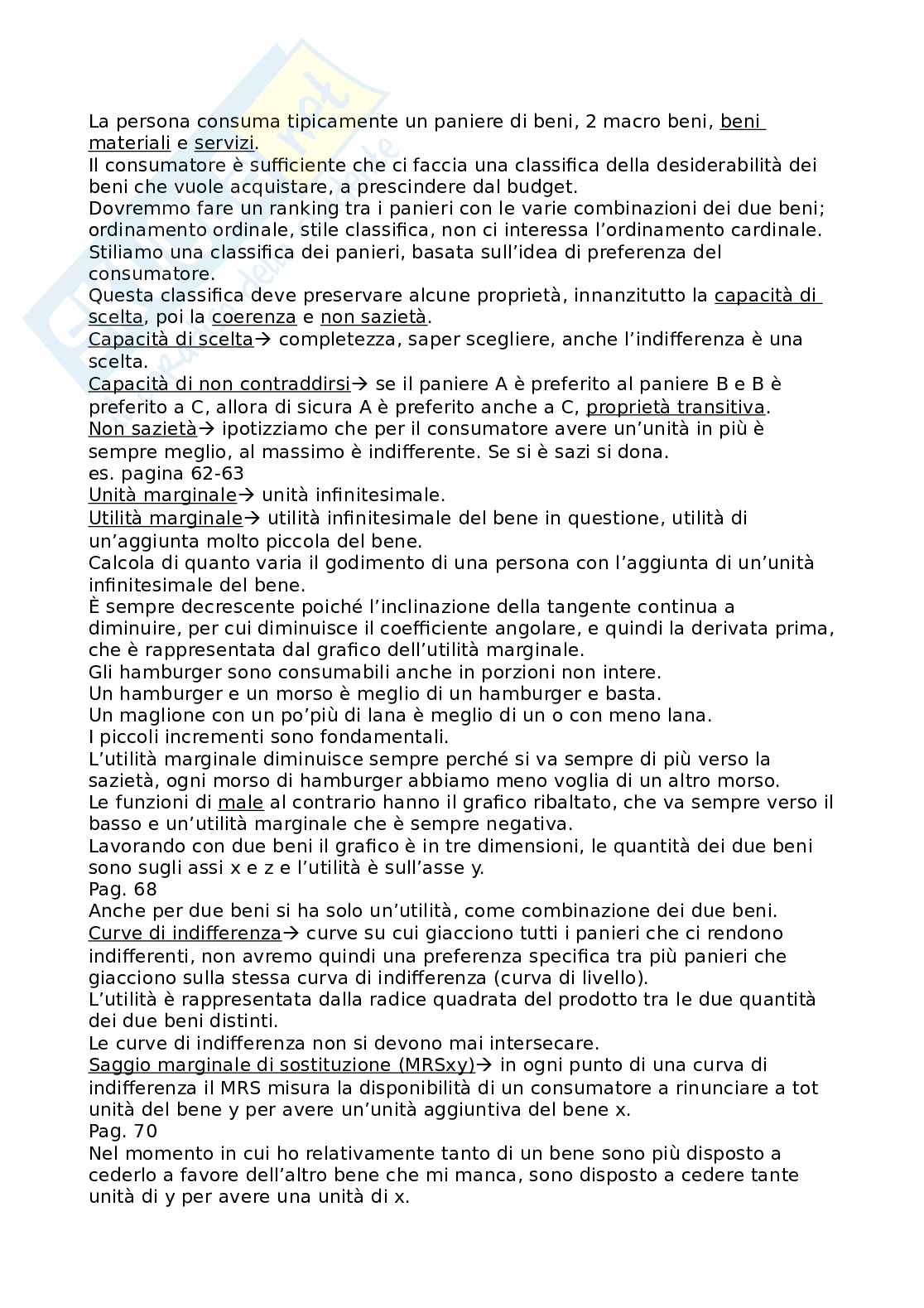 Riassunto esame Economia politica, Prof. Dalla Pellegrina Lucia, libro consigliato Economia politica , Samuelson Pag. 2