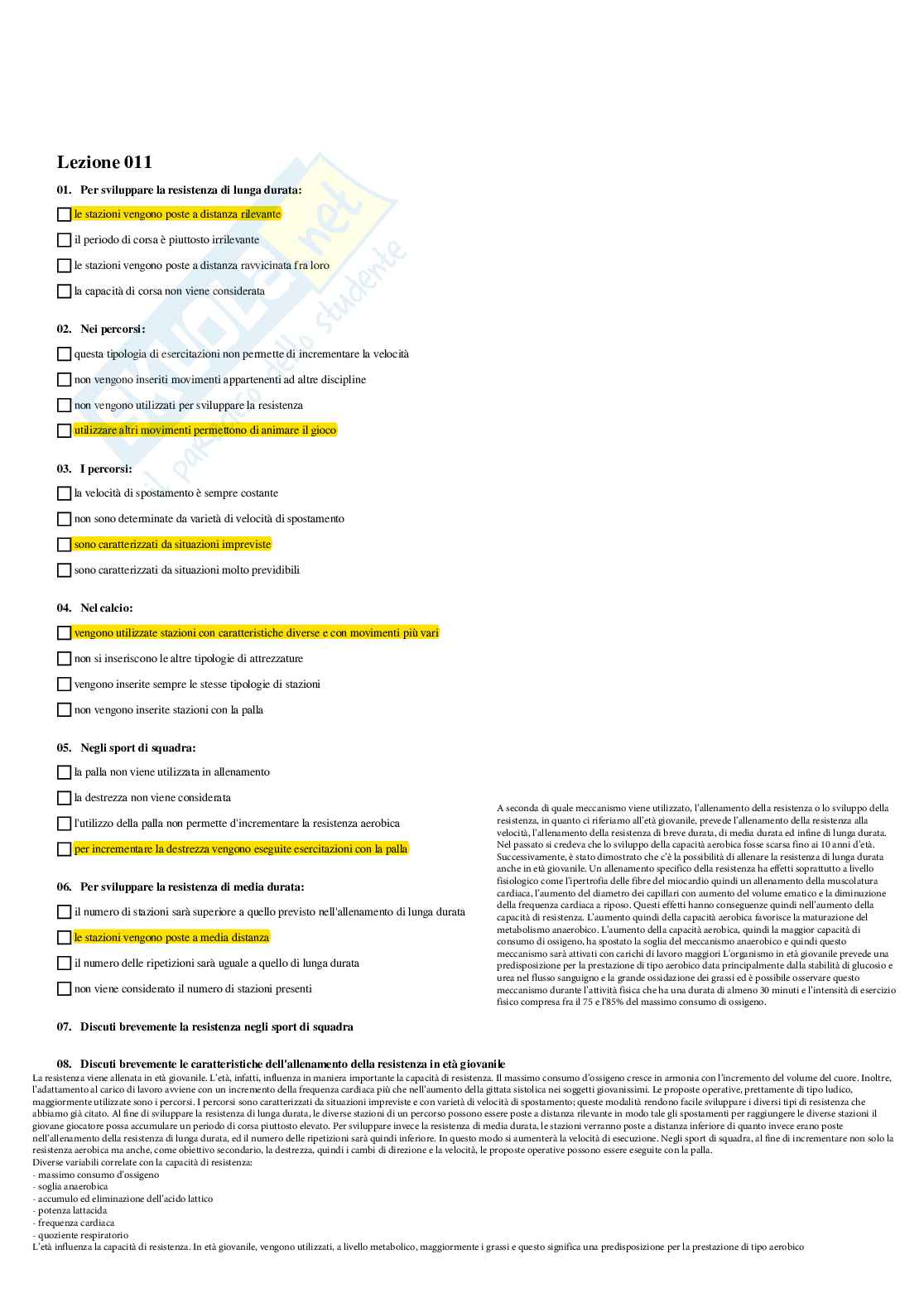 Paniere Completo di Didattica degli sport di squadra (2026) - Risposte multiple e aperte corrette Pag. 16
