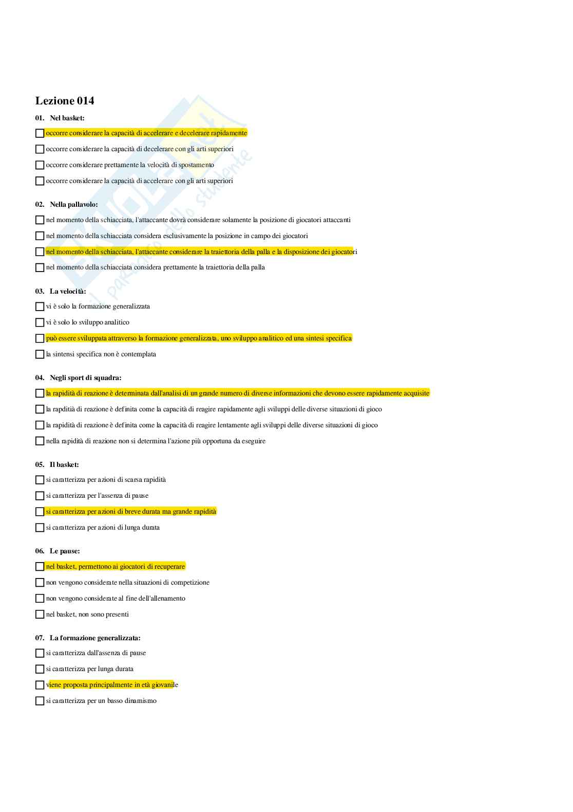 Paniere Completo di Didattica degli sport di squadra (2026) - Risposte multiple e aperte corrette Pag. 21