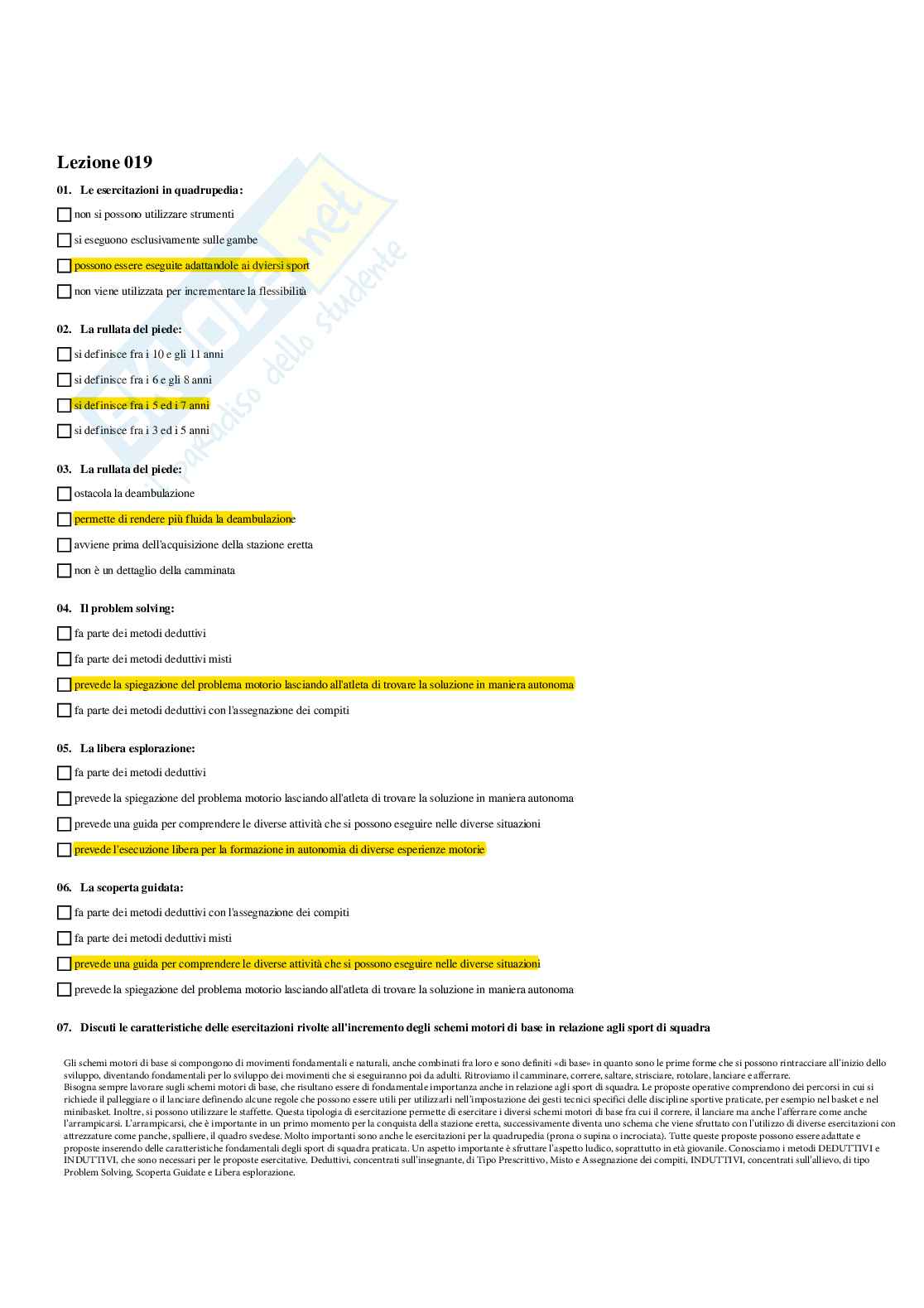Paniere Completo di Didattica degli sport di squadra (2026) - Risposte multiple e aperte corrette Pag. 31