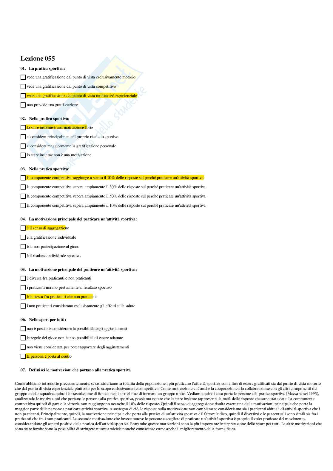 Paniere Completo di Didattica degli sport di squadra (2026) - Risposte multiple e aperte corrette Pag. 71