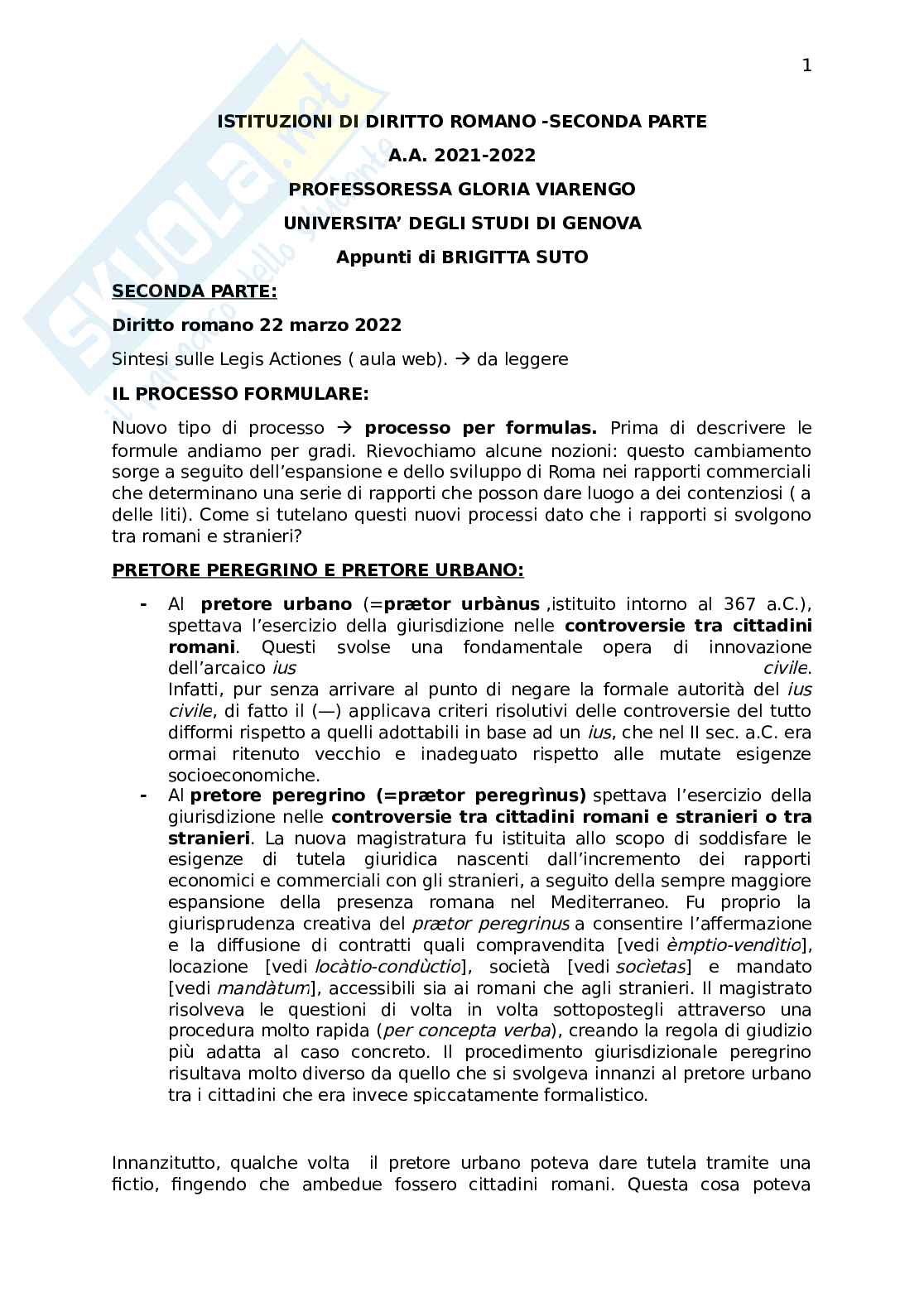 Istituzioni di diritto romano - seconda parte Pag. 1