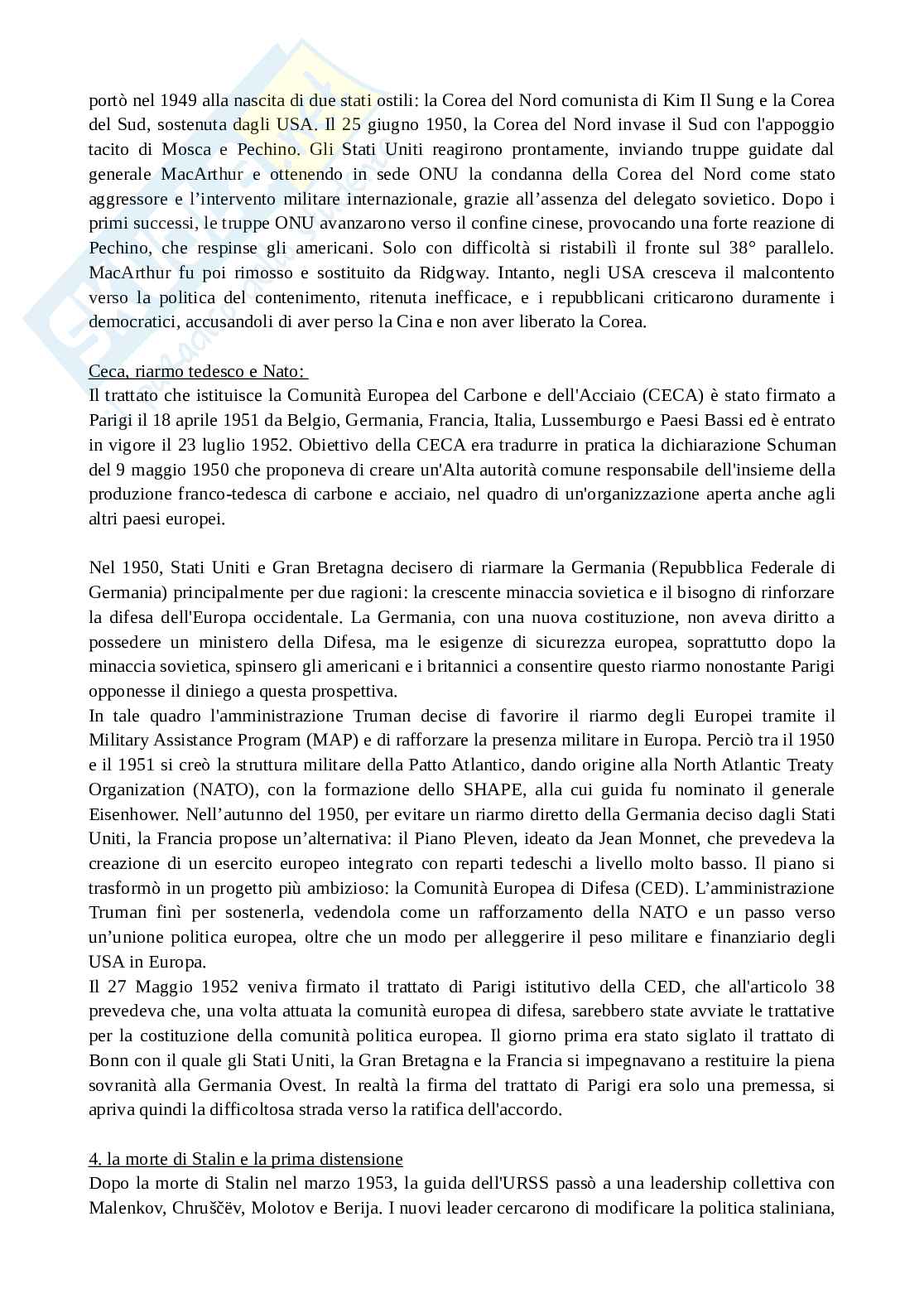 Riassunto esame Storia delle relazioni internazionali, Prof. De Luca Daniele, libro consigliato Storia delle relazioni internazionali, Varsori Pag. 21