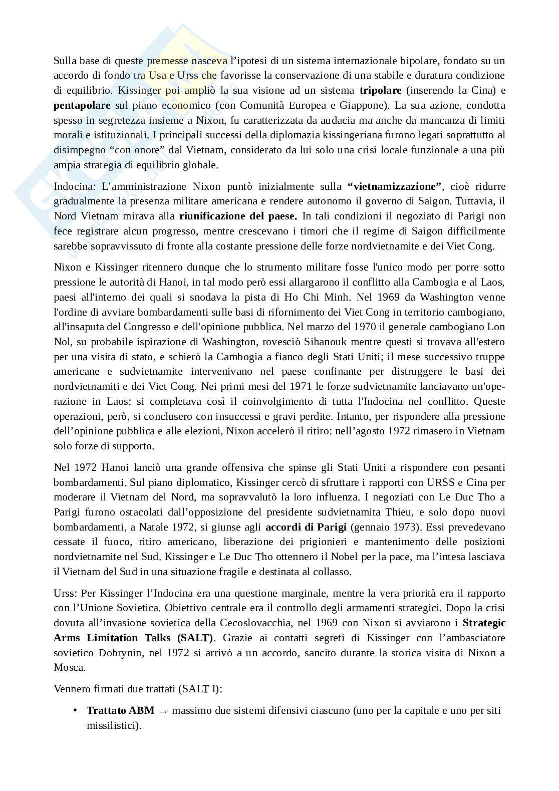 Riassunto esame Storia delle relazioni internazionali, Prof. De Luca Daniele, libro consigliato Storia delle relazioni internazionali, Varsori Pag. 41