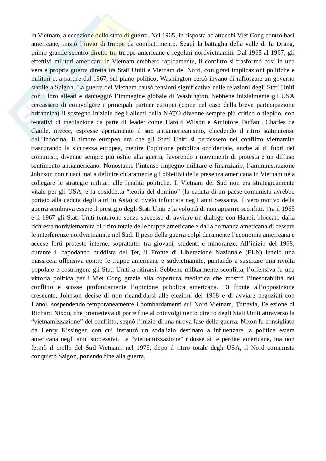 Riassunto esame Storia delle relazioni internazionali, Prof. De Luca Daniele, libro consigliato Storia delle relazioni internazionali, Varsori Pag. 61