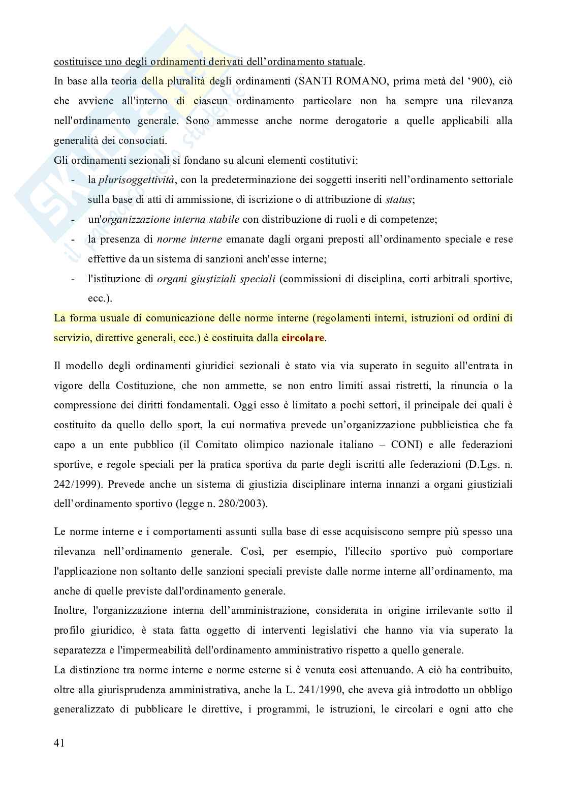 Riassunto esame Diritto amministrativo, Prof. Cerbo Pasquale, libro consigliato Manuale di diritto amministrativo, 5^edizione, Clarich Pag. 41