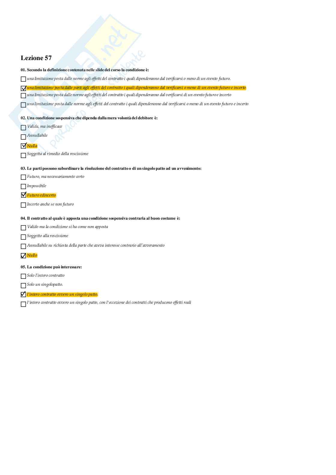 paniere diritto civile - risposte multiple Pag. 51
