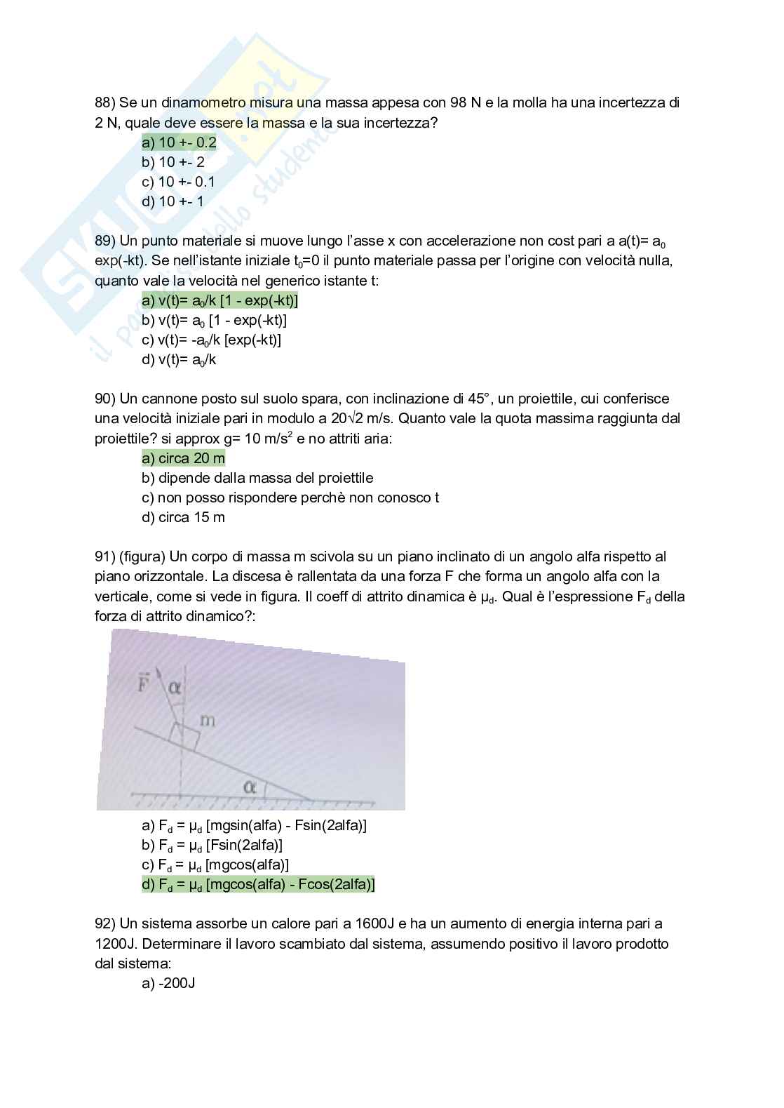 Quiz svolto del corso di Fisica 1 Pag. 16