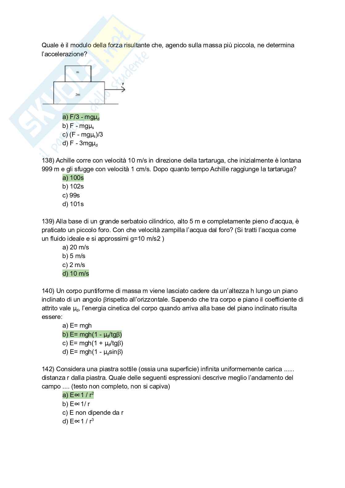 Quiz svolto del corso di Fisica 1 Pag. 26