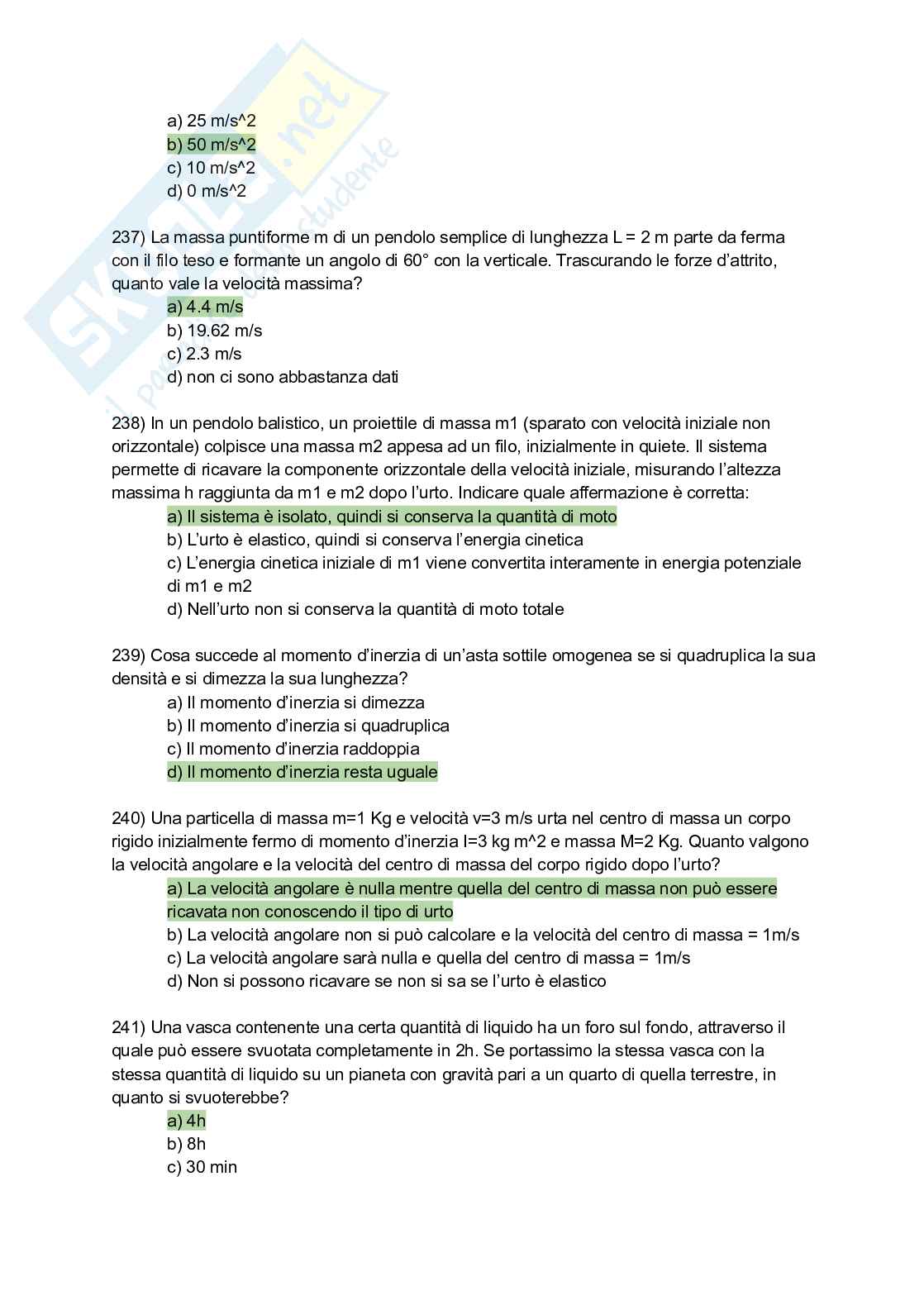 Quiz svolto del corso di Fisica 1 Pag. 46