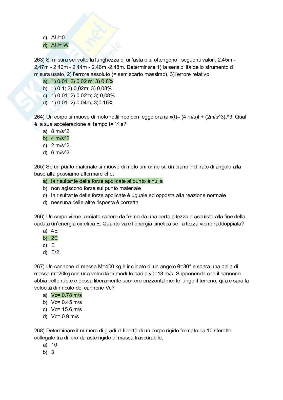 Quiz svolto del corso di Fisica 1 Pag. 51