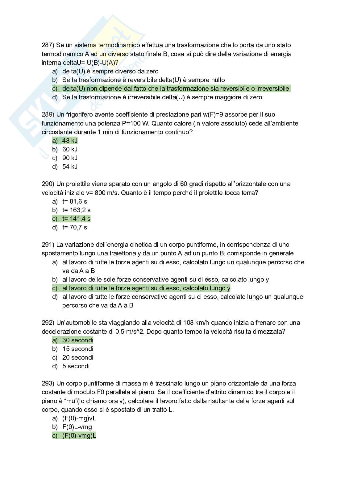 Quiz svolto del corso di Fisica 1 Pag. 56