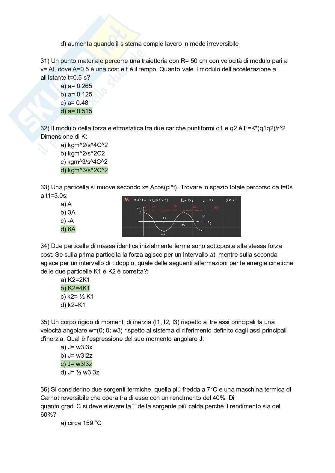 Quiz svolto del corso di Fisica 1 Pag. 6