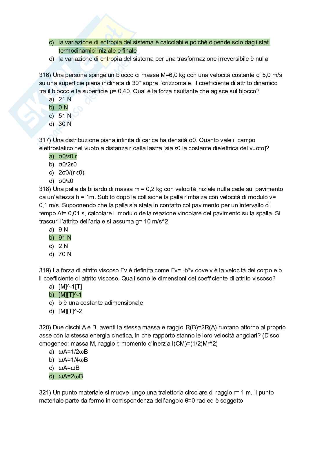 Quiz svolto del corso di Fisica 1 Pag. 61