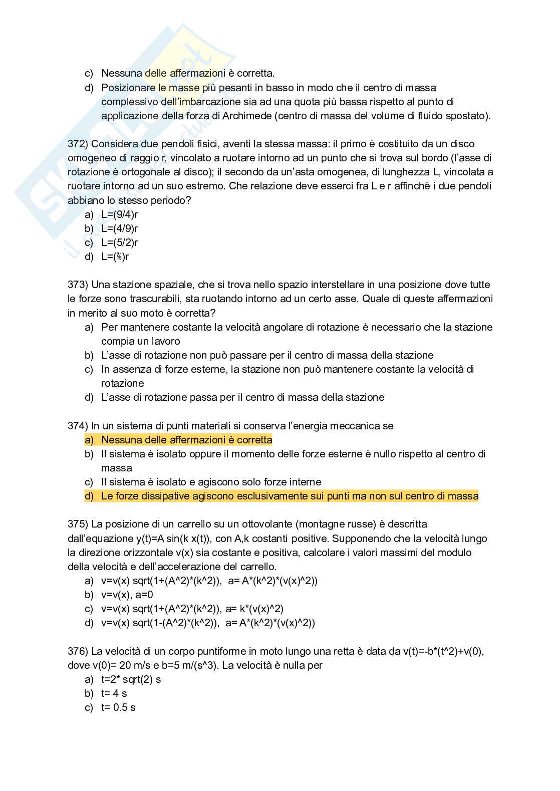 Quiz svolto del corso di Fisica 1 Pag. 71