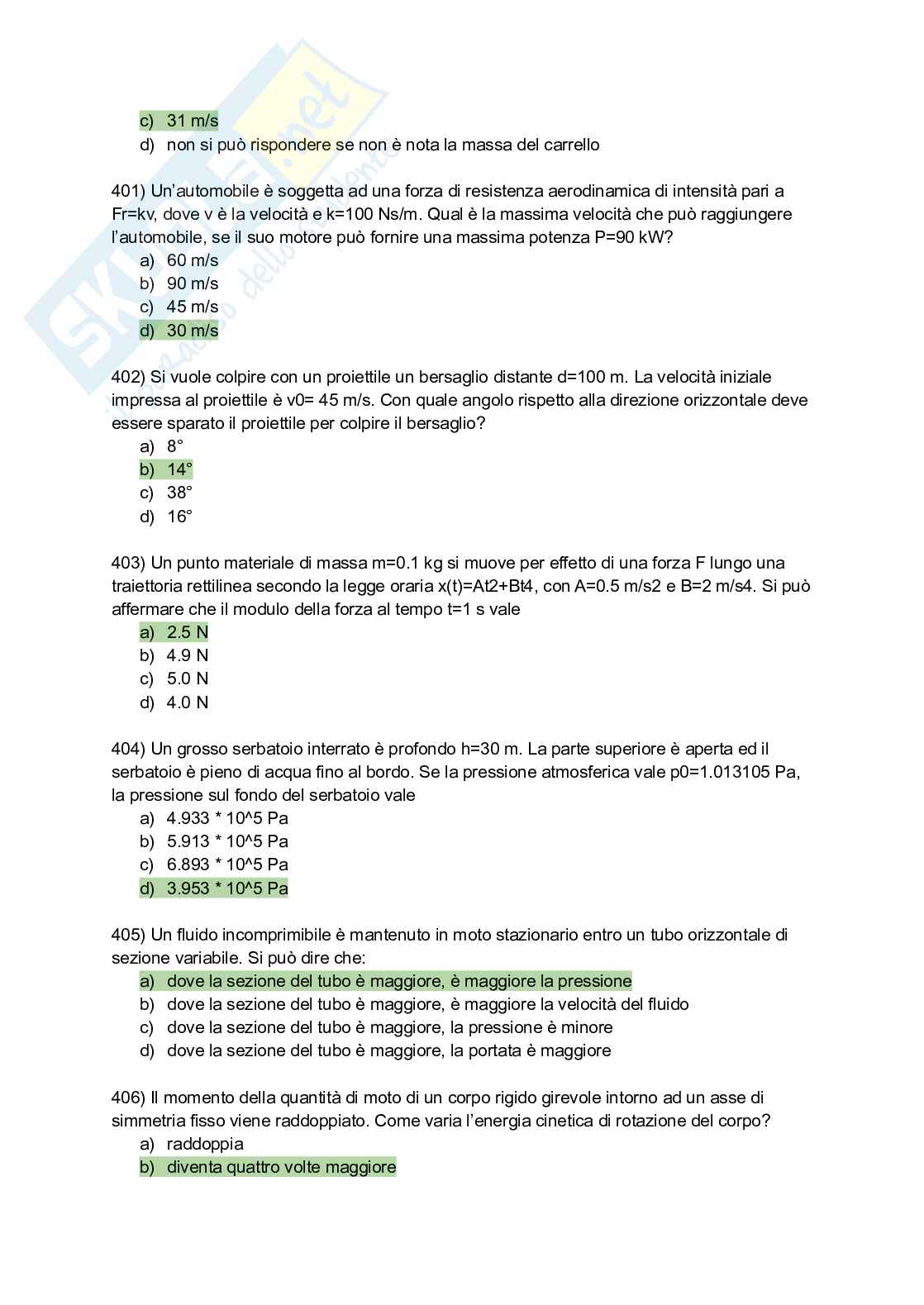 Quiz svolto del corso di Fisica 1 Pag. 76
