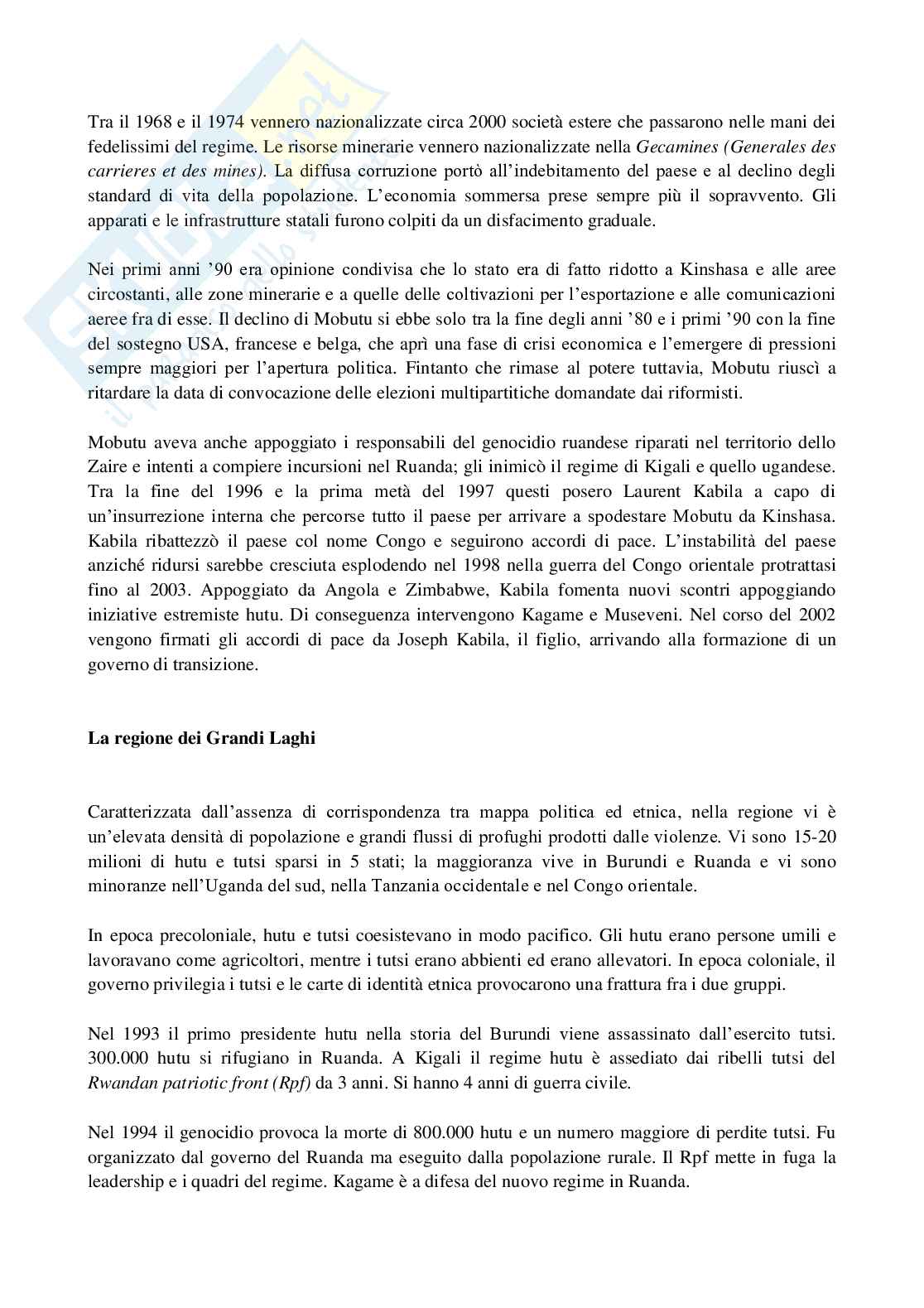 Riassunto esame Storia e istituzioni dell’Africa, prof. Carcangiu, libro consigliato L’Africa: gli stati, la politica, i conflitti., Carbone Pag. 6