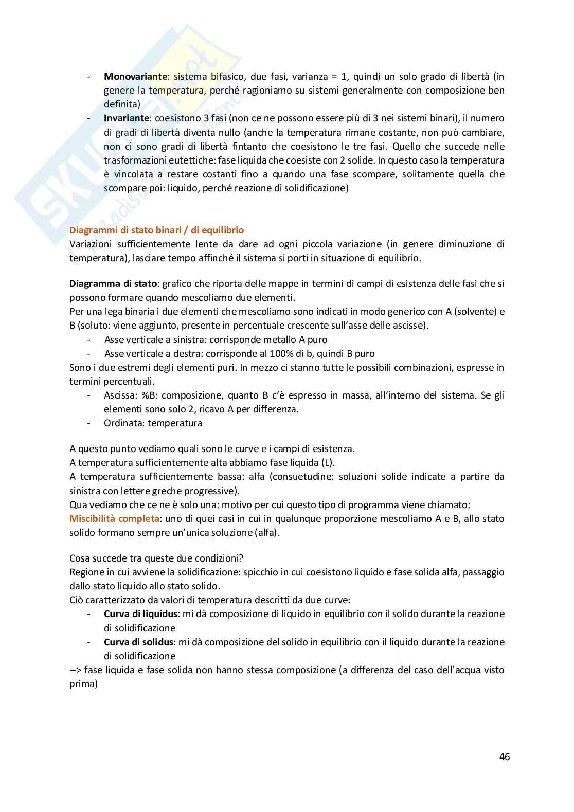 Appunti Struttura, proprietà e applicazioni dei materiali (prima parte) Pag. 46