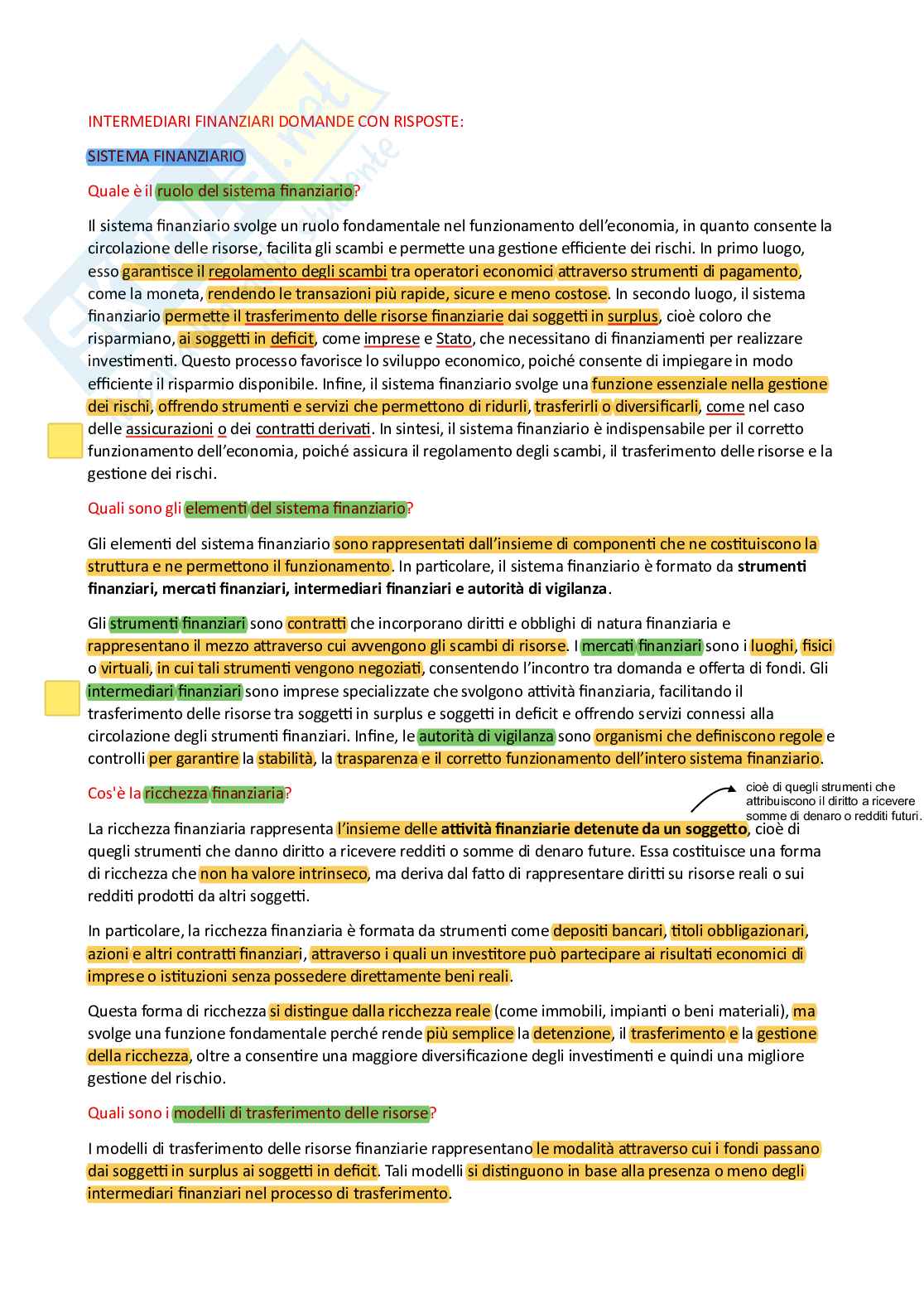 Appunti Economia degli intermediari finanziari Pag. 1