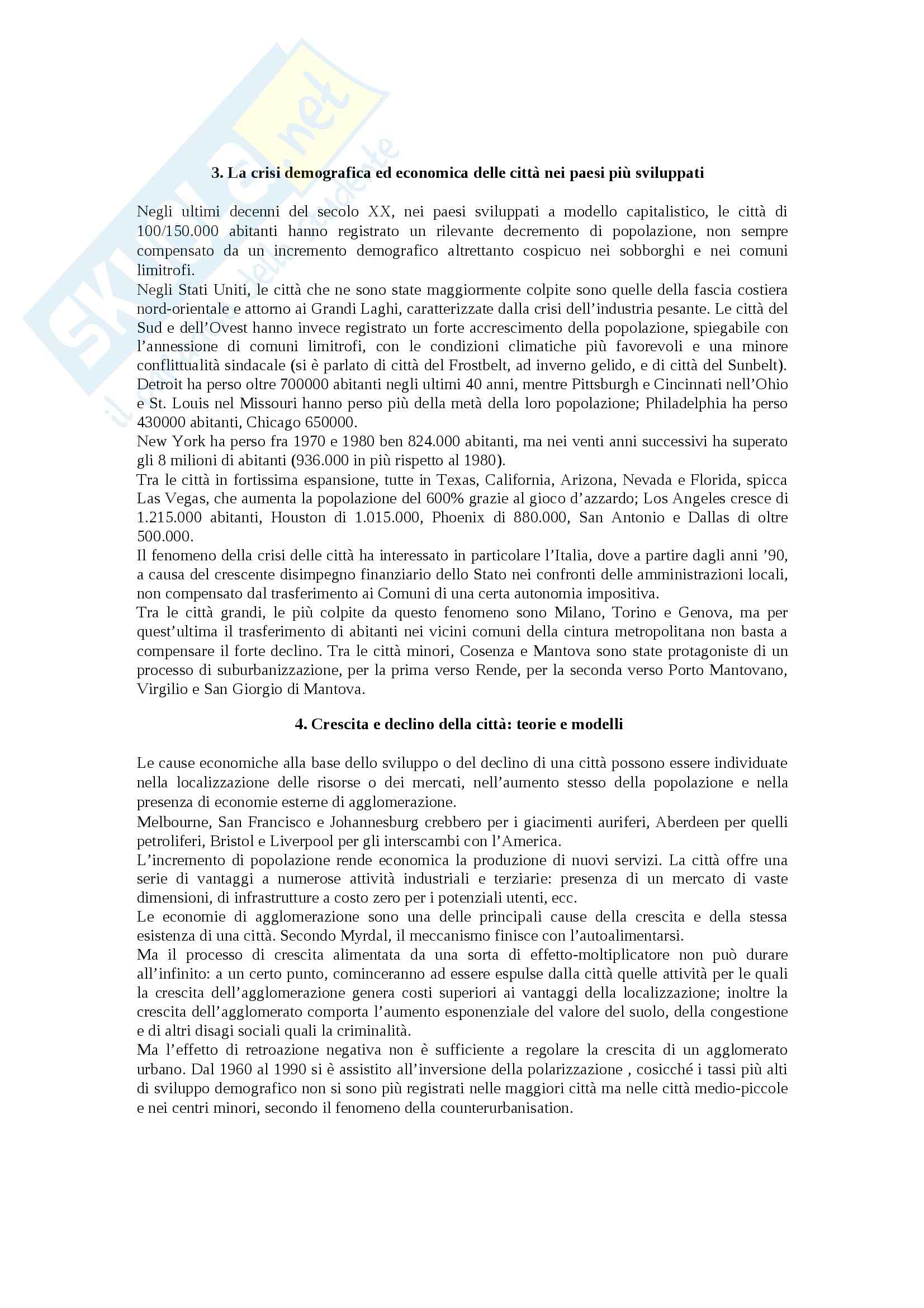 Riassunto esame Geografia, prof. Bartaletti, libro consigliato Città e territorio, analisi spaziale del fenomeno urbano di Bartaletti Pag. 6