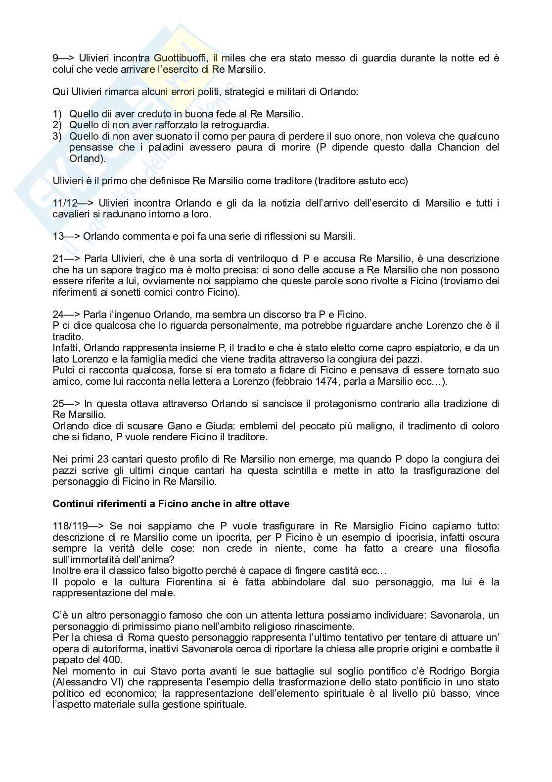 Riassunto esame Letteratura italiana, Prof. Villoresi Marco, libro consigliato Il Morgante , Dolci  Pag. 31