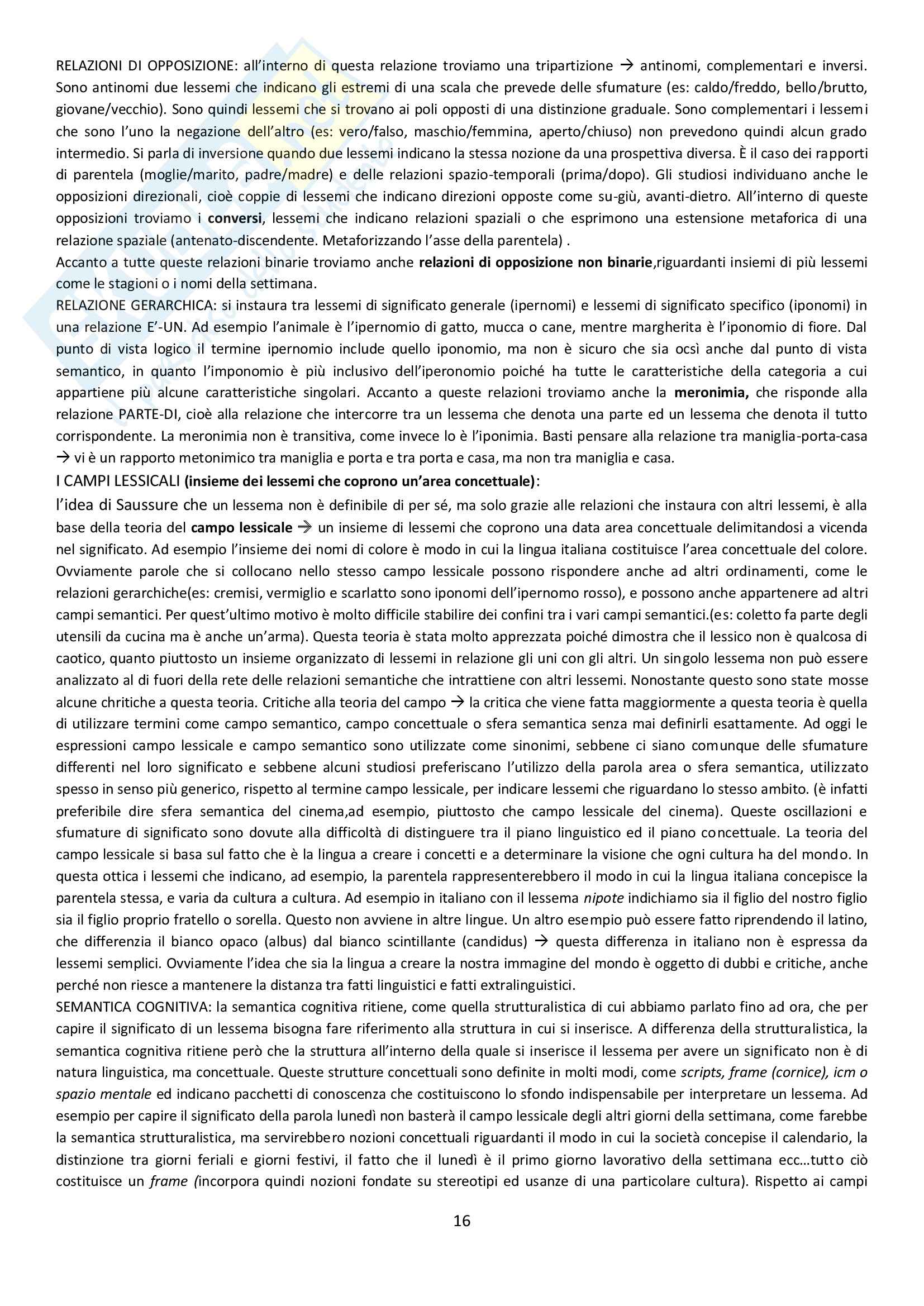 Riassunto esame linguistica generale, prof. Pieroni, libro consigliato Linguistica generale, Basile Pag. 16