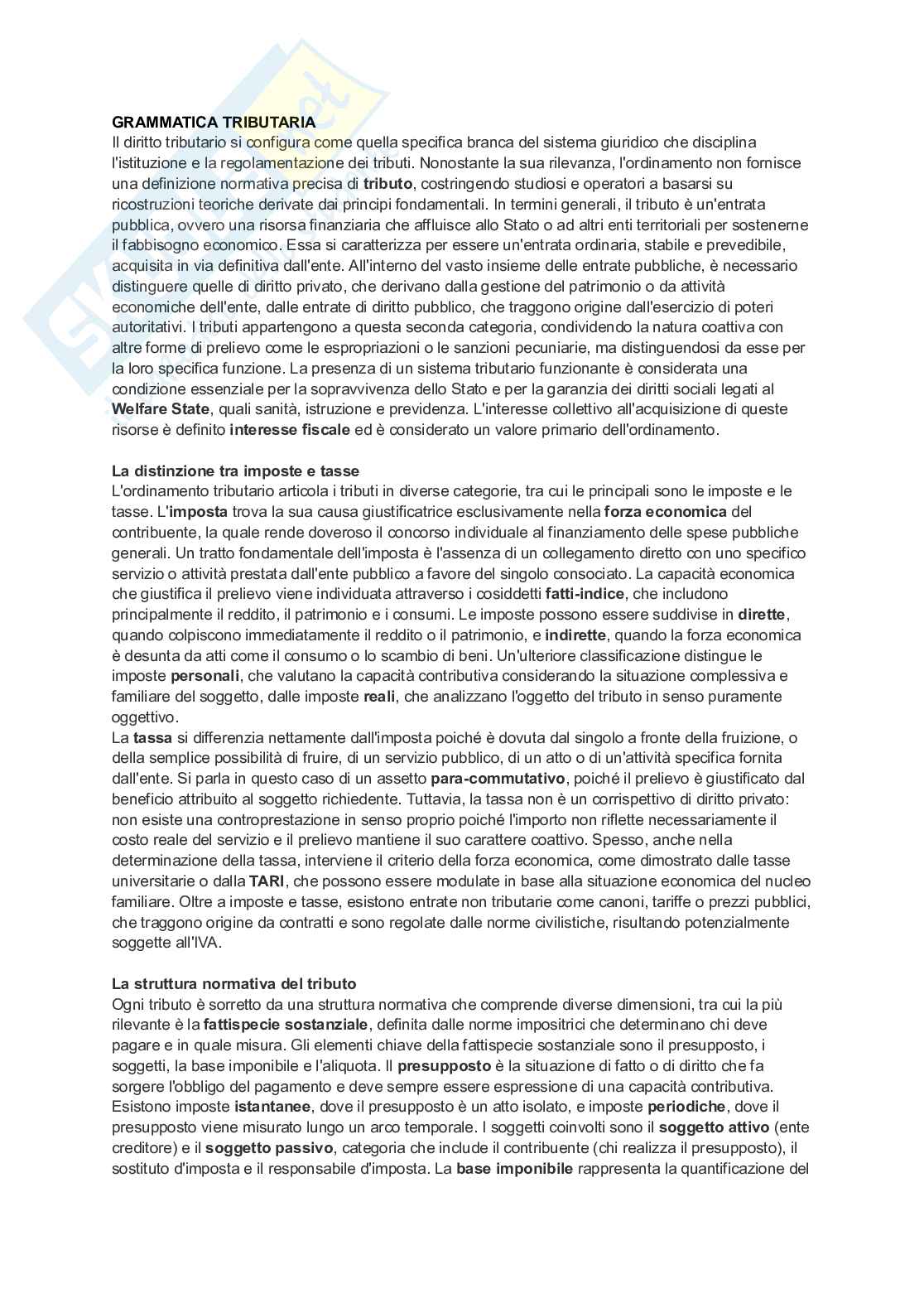 Appunti esame Diritto tributario  Pag. 1