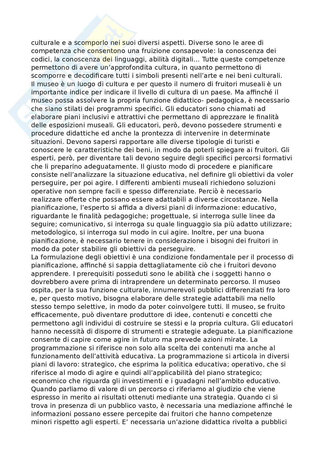 Riassunto esame Pedagogia del turismo accessibile, prof Curatola, libro consigliato Il museo come luogo di apprendimento, Nuzzaci Pag. 2