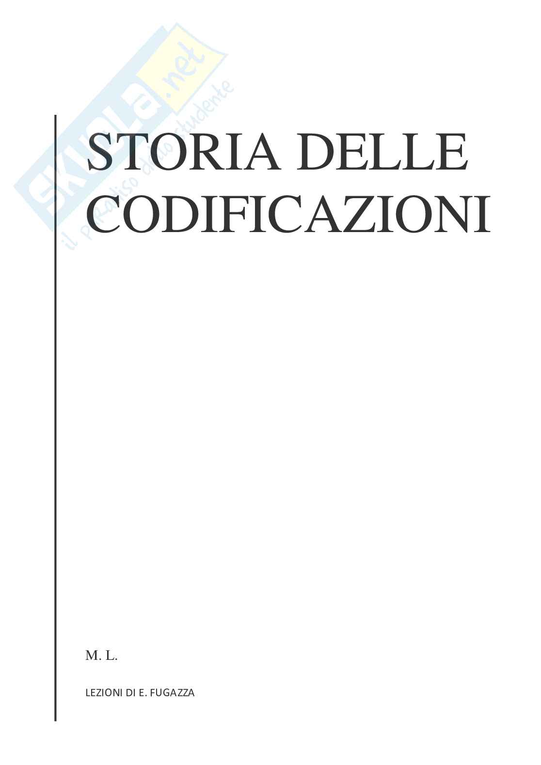Storia delle codificazioni Pag. 1