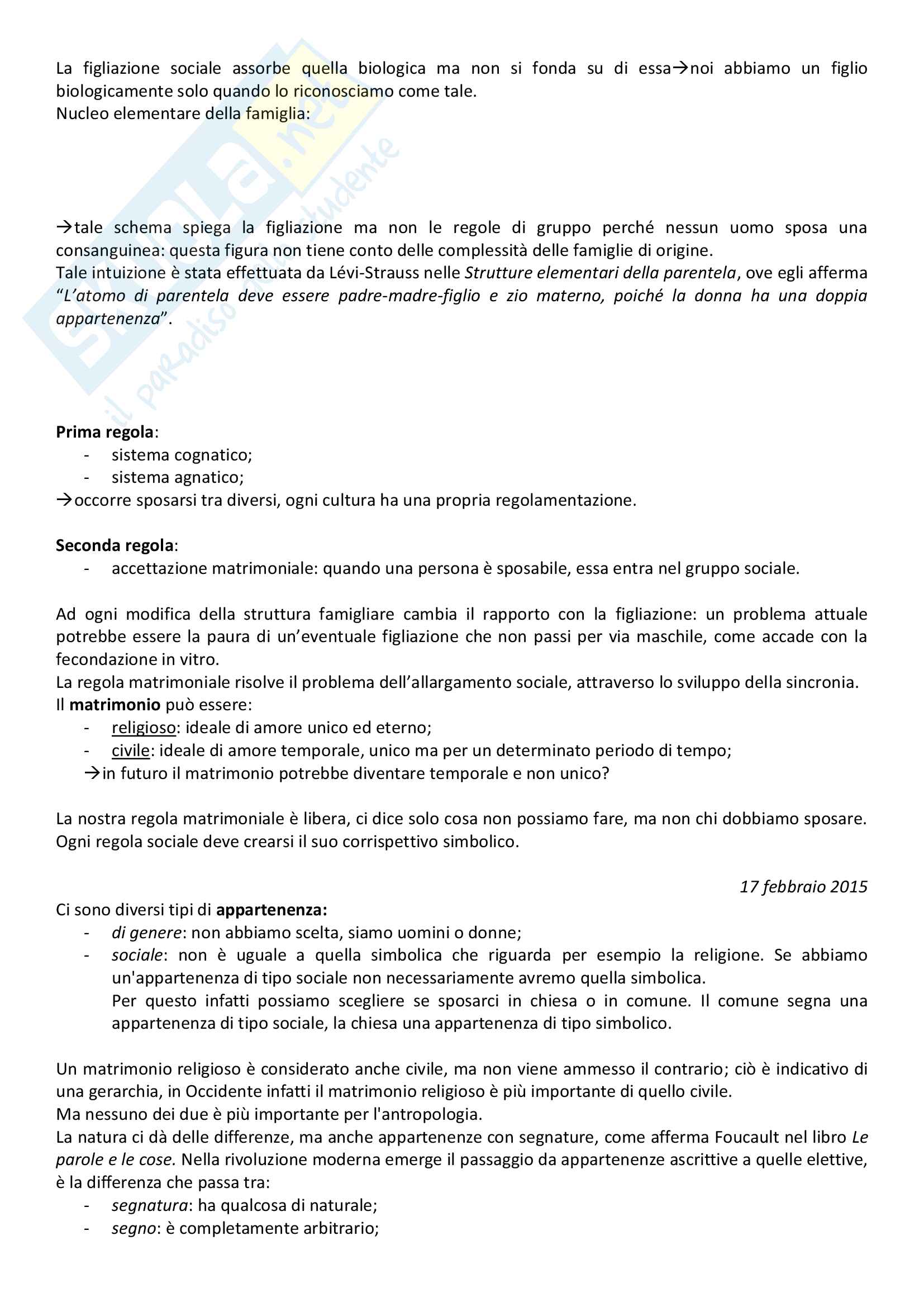 Appunti di Antropologia culturale (lezioni complete) Pag. 2