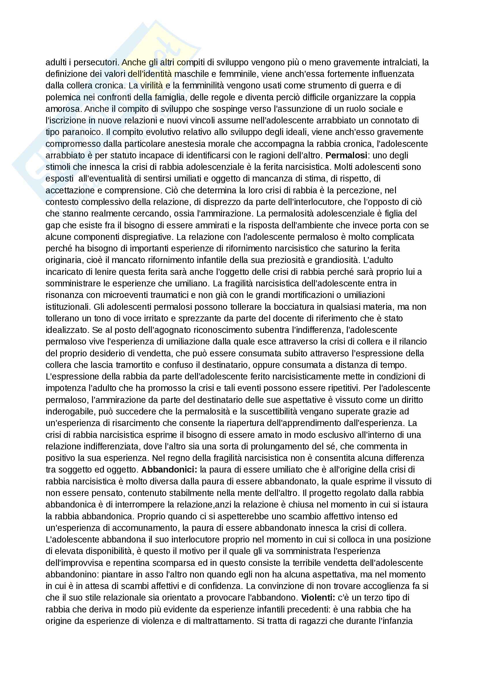 Riassunto esame Psicologia, prof. Gainotti, libro consigliato I nuovi adolescenti, Pietropolli Pag. 11