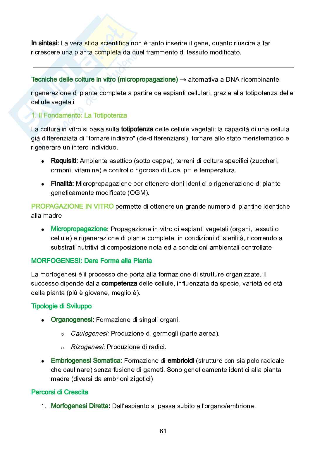 Genetica vegetale Pag. 61