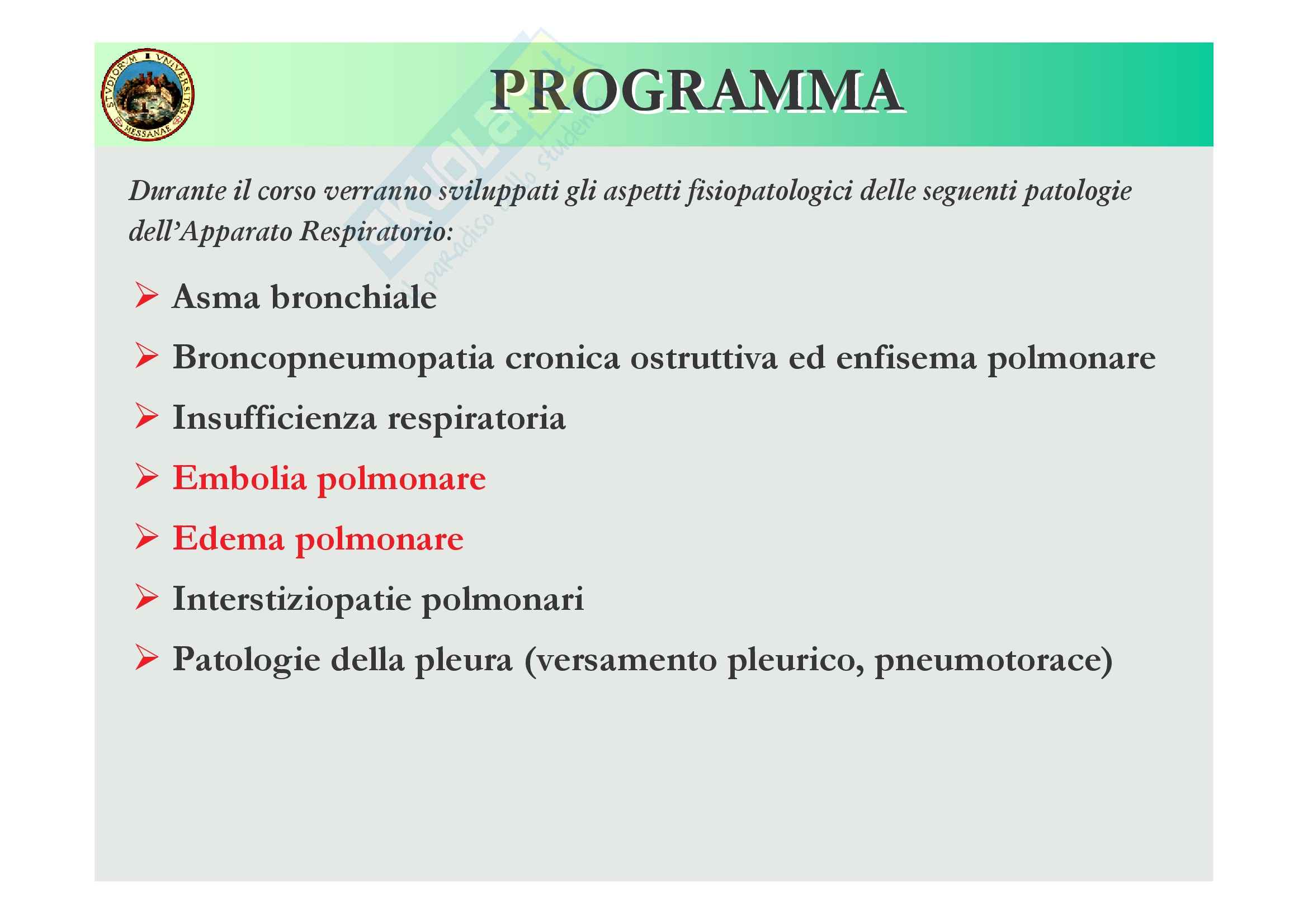 Fisiopatologia delle malattie umane - Embolia ed Edema polmonare Pag. 2