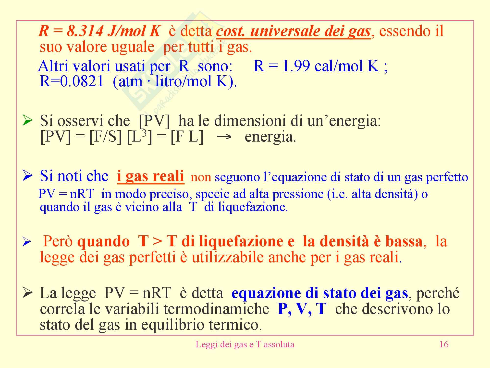 Fisica medica - leggi dei gas e temperatura assoluta Pag. 16