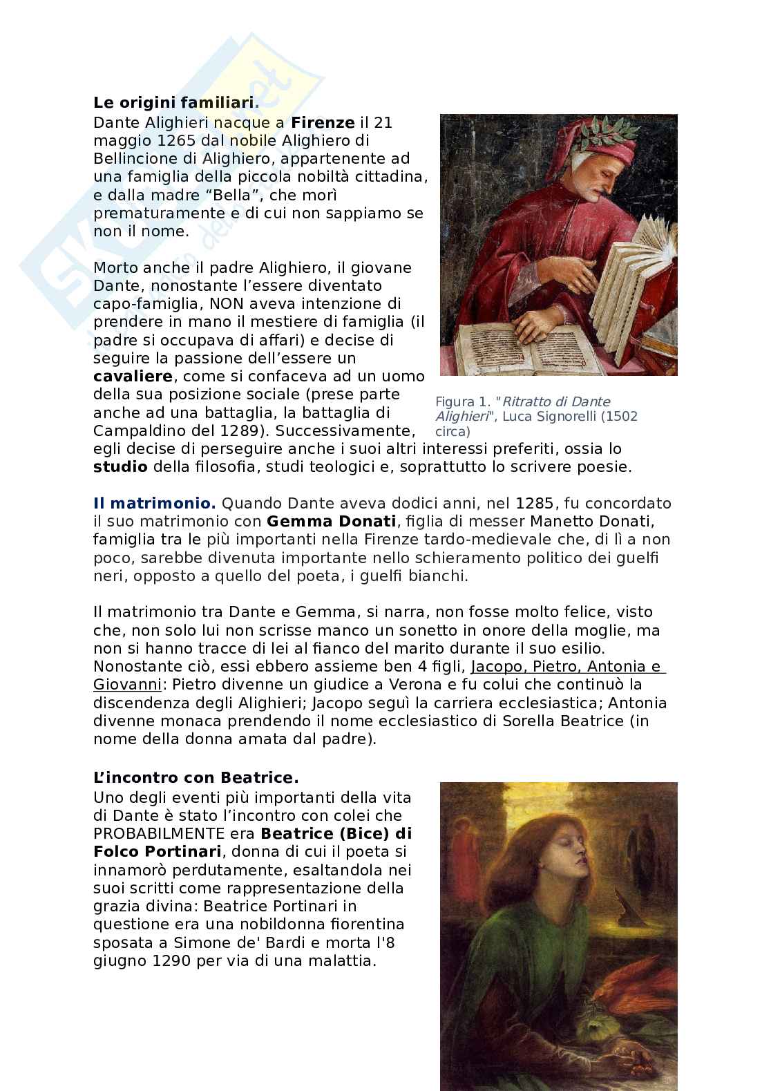 Dante Alighieri - Biografia personale, carriera letteraria, "Divina Commedia" Pag. 2