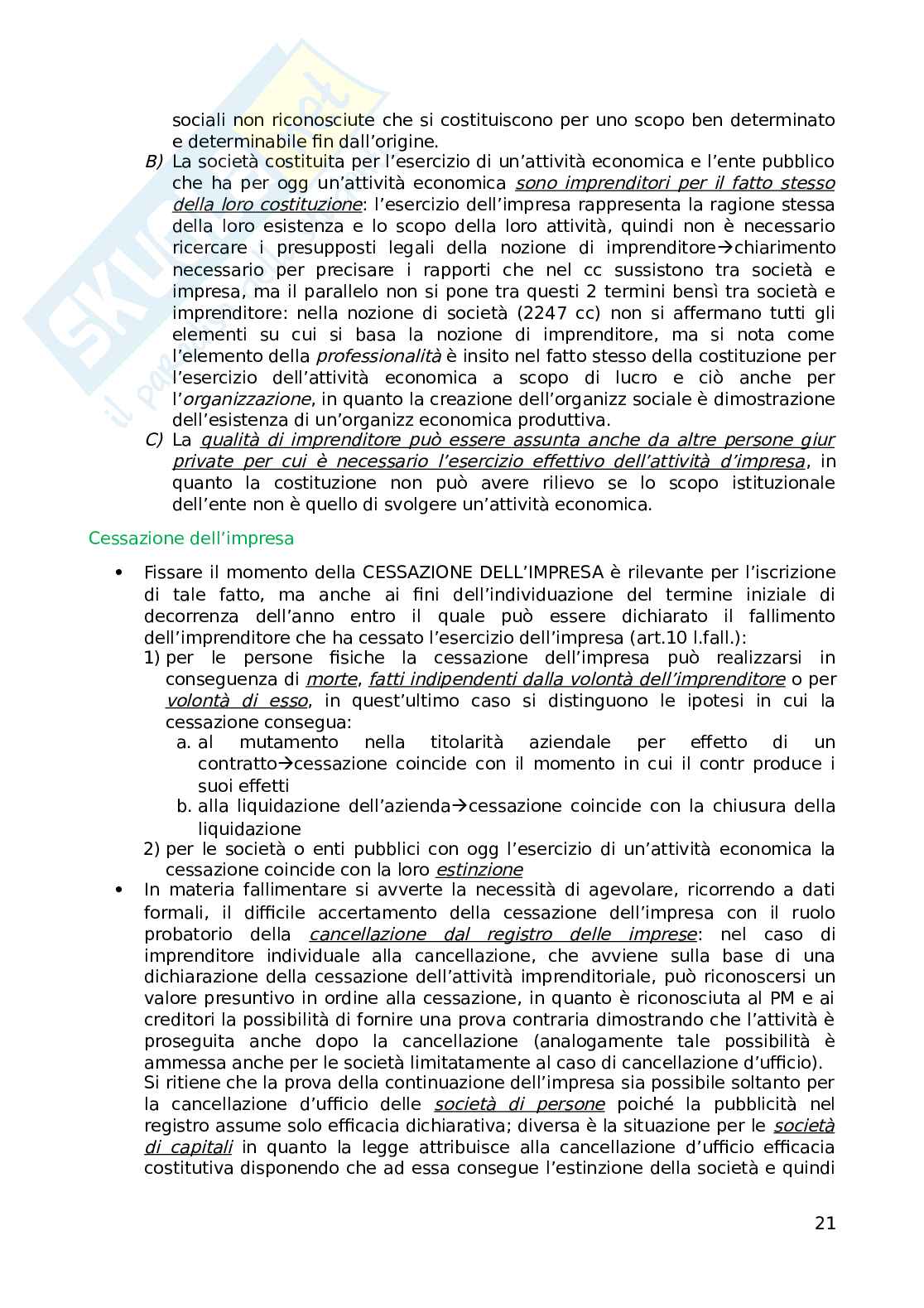 Riassunto esame Diritto Commerciale, prof Bertolotti, libro consigliato Diritto commerciale, Ferri Pag. 21