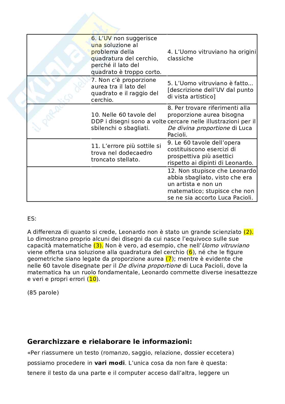 Riassunto esame Lingua italiana, Prof. Ruscello Francesco, libro consigliato Italiani scritti e italiano scritto, Fabio Ruggiano, Fabio Rossi e Luca Serianni Pag. 61